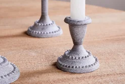 Candle Holders|Garden Décor^Nkuku Moremi Candle Holders - Aged Zinc - (Set of 3)