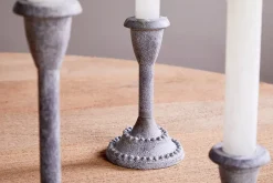 Candle Holders|Garden Décor^Nkuku Moremi Candle Holders - Aged Zinc - (Set of 3)