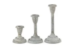 Candle Holders|Garden Décor^Nkuku Moremi Candle Holders - Aged Zinc - (Set of 3)