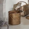 Baskets|Fireside^Nkuku Mosat Iron Fireside Bucket - Antique Brass