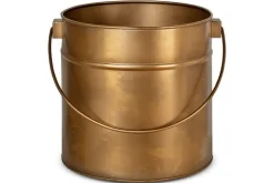 Baskets|Fireside^Nkuku Mosat Iron Fireside Bucket - Antique Brass