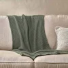 Bedroom Textiles|Blankets & Throws^Nkuku Moss Stitch Cotton Throw - Forest Green