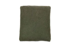 Bedroom Textiles|Blankets & Throws^Nkuku Moss Stitch Cotton Throw - Forest Green