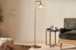 Floor Lamps^Nkuku Mulia Recycled Glass Floor Lamp - Antique Brass