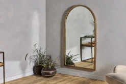 Full Length Mirrors^Nkuku Murwara Full Length Arched Mirror - Antique Brass