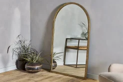 Full Length Mirrors^Nkuku Murwara Full Length Arched Mirror - Antique Brass