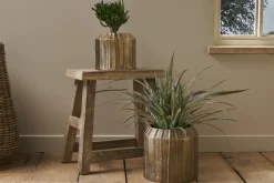 Decorative Home Accessories|Indoor Planters^Nkuku Nabara Cast Aluminium Planter - Antique Brass