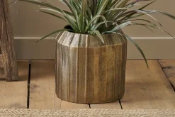 Decorative Home Accessories|Indoor Planters^Nkuku Nabara Cast Aluminium Planter - Antique Brass