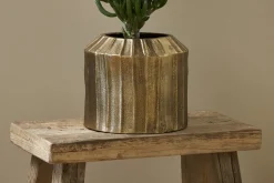 Decorative Home Accessories|Indoor Planters^Nkuku Nabara Cast Aluminium Planter - Antique Brass