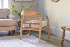 Bedroom|Occasional Chairs^Nkuku Nabhi Mango Wood & Cane Occasional Chair - Natural