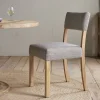 Kitchen & Dining|Dining Chairs & Benches^Nkuku Nadeeka Linen Upholstered Dining Chair - Soft Grey
