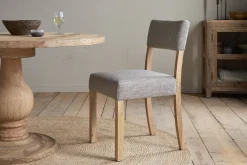 Kitchen & Dining|Dining Chairs & Benches^Nkuku Nadeeka Linen Upholstered Dining Chair - Soft Grey