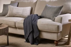 Bedroom Textiles|Blankets & Throws^Nkuku Nahan Moss Stitch Cotton Throw - Charcoal