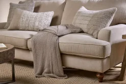 Bedroom Textiles|Blankets & Throws^Nkuku Nahan Moss Stitch Cotton Throw - Stone