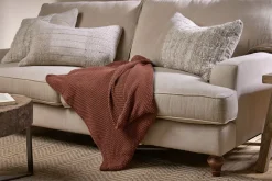 Bedroom Textiles|Blankets & Throws^Nkuku Nahan Moss Stitch Cotton Throw - Rust