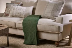 Bedroom Textiles|Blankets & Throws^Nkuku Nahan Moss Stitch Cotton Throw - Forest Green