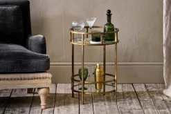 Kitchen & Dining|Living^Nkuku Nakuru Iron & Glass Drinks Table - Brass