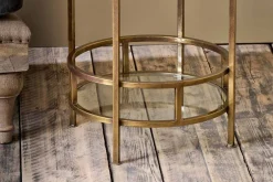 Kitchen & Dining|Living^Nkuku Nakuru Iron & Glass Drinks Table - Brass