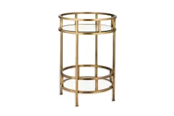 Kitchen & Dining|Living^Nkuku Nakuru Iron & Glass Drinks Table - Brass
