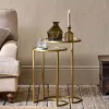Living|Side Tables^Nkuku Nakuru Iron & Glass Side Table Set - Brass