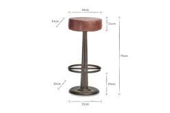 Kitchen & Dining|Bar Stools & Bar Chairs^Nkuku Narwana Leather Round Stool - Chocolate Brown