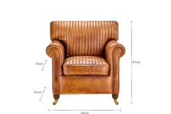 Living|Armchairs^Nkuku Narwana Ribbed Leather Armchair - Aged Tan