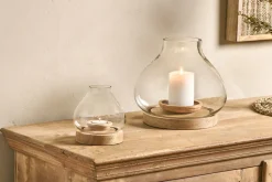 Decorative Home Accessories|Lanterns^Nkuku Naryla Mango Wood Lantern - Natural Mango Wood & Glass