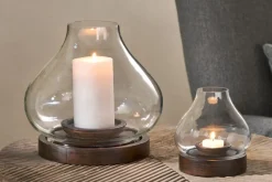Decorative Home Accessories|Lanterns^Nkuku Naryla Mango Wood Lantern - & Clear Dark Stain