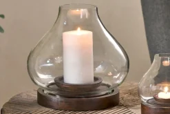 Decorative Home Accessories|Lanterns^Nkuku Naryla Mango Wood Lantern - & Clear Dark Stain