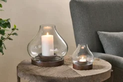 Decorative Home Accessories|Lanterns^Nkuku Naryla Mango Wood Lantern - & Clear Dark Stain