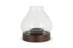 Decorative Home Accessories|Lanterns^Nkuku Naryla Mango Wood Lantern - & Clear Dark Stain