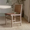 Kitchen & Dining|Dining Chairs & Benches^Nkuku Nayan Leather & Jute Dining Chair - Tan