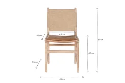 Kitchen & Dining|Dining Chairs & Benches^Nkuku Nayan Leather & Jute Dining Chair - Tan
