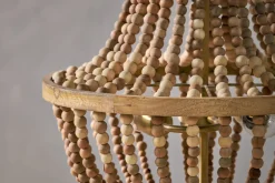 Statement Lighting|Pendant Lighting^Nkuku Neela Mango Wood Pendant - Natural