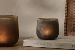 Decorative Home Accessories|Candle Holders^Nkuku Nesda Tealight Holder - Frosted Black