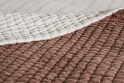 Bedroom Textiles|Blankets & Throws^Nkuku Nidra Velvet & Linen Bed Quilt - Rust