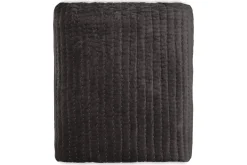 Bedroom Textiles|Blankets & Throws^Nkuku Nidra Velvet & Linen Bed Quilt - Charcoal