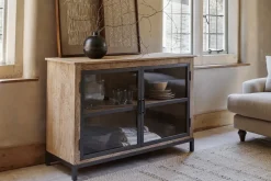 Kitchen Storage|Home Office^Nkuku Nirvi Mango Wood & Iron Sideboard - Black