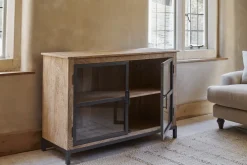 Kitchen Storage|Home Office^Nkuku Nirvi Mango Wood & Iron Sideboard - Black