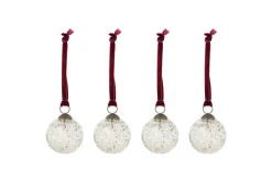 Baubles & Tree Decorations|New Christmas^Nkuku Nishan Pinched Baubles - (Set of 4) Clear