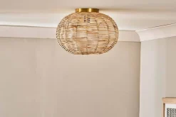 Ceiling Lights|Pendant Lighting^Nkuku Noko Rattan Flush Ceiling Light