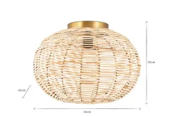 Ceiling Lights|Pendant Lighting^Nkuku Noko Rattan Flush Ceiling Light