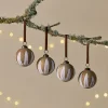 Baubles & Tree Decorations^Nkuku Nori Baubles - Gold & Cream - (Set of 4)