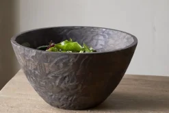 Bowls & Trays|Serving Bowls^Nkuku Nyati Wooden Serving Bowl - Dark Brown - Large