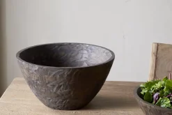 Bowls & Trays|Serving Bowls^Nkuku Nyati Wooden Serving Bowl - Dark Brown - Large