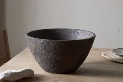 Bowls & Trays|Serving Bowls^Nkuku Nyati Wooden Serving Bowl - Dark Brown - Large