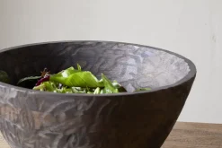 Bowls & Trays|Serving Bowls^Nkuku Nyati Wooden Serving Bowl - Dark Brown - Large