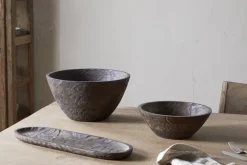 Bowls & Trays|Serving Bowls^Nkuku Nyati Wooden Serving Bowl - Dark Brown - Small