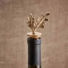 Barware^Nkuku Oak Leaf Brass Bottle Stopper