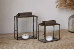 Desk Accessories|Lanterns^Nkuku Obi Mini Table Lantern - Antique Brass